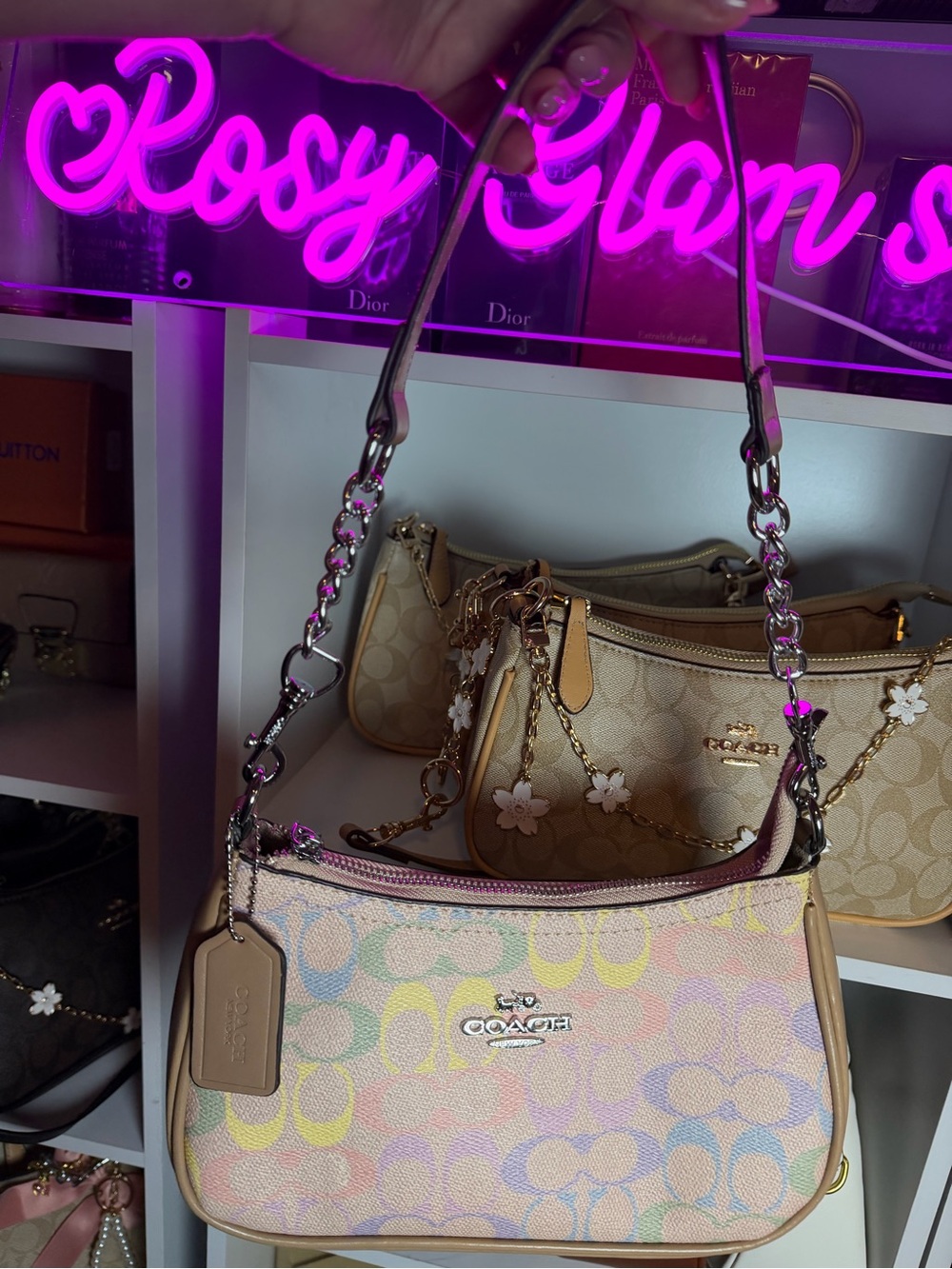 Coach Pastel Signature Small Shoulder Bag - Multicolor
